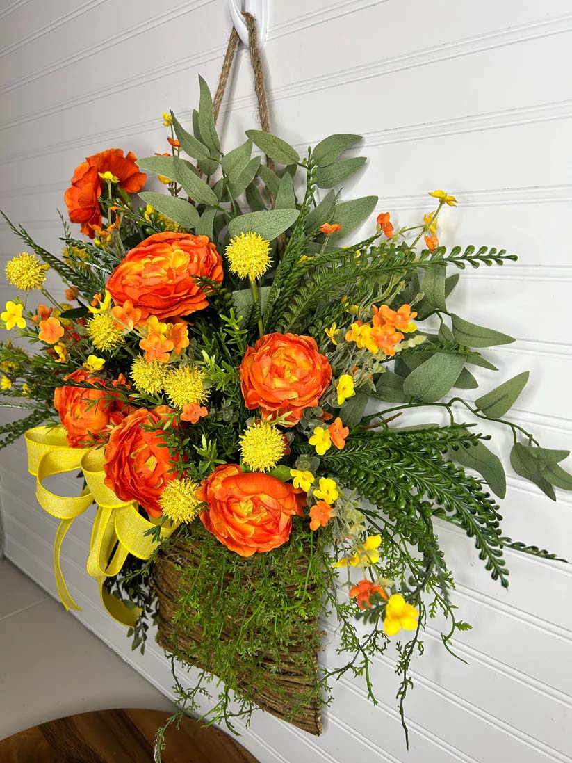 Woven Hanging Basket Lotus Wreath Designs