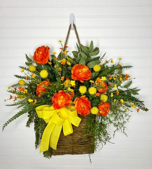 Woven Hanging Basket Lotus Wreath Designs
